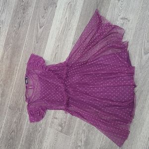 Kidpik Swiss Dot Mesh Ruffle Dress